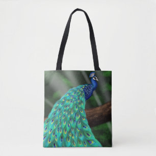 Bolso De Tela Plumage majestuoso: Encantando el pavo real en el