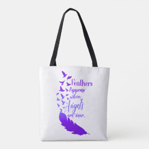 Bolso De Tela Plumas Aparecen Cuando Los Ángeles Están Cerca- Pá