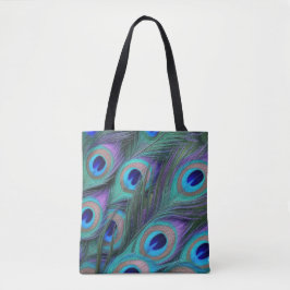 Bolso De Tela Plumas de Pavo Real
