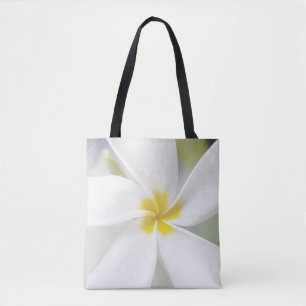 Bolso De Tela Plumeria blanca - Retrato macro
