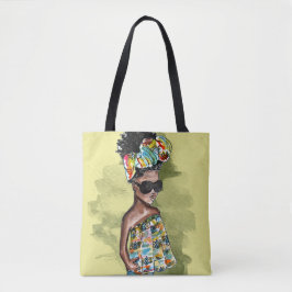 Bolso De Tela Poca impresión africana de la parte inferior de