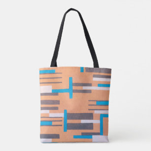 Bolso De Tela Pochoir de Jazz Art Déco Antiguo, Patrón Geométric