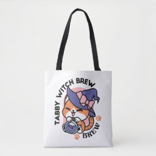 Bolso De Tela Poción de Bruja Atigrada – Diseño de Gato de Hallo