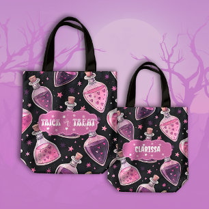 Bolso De Tela Pociones mágicas Trick o Trick Pink and Purple