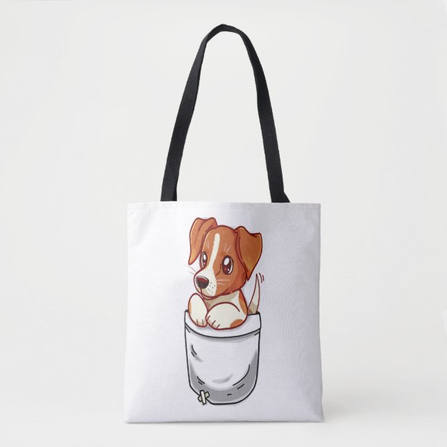 Bolso De Tela Pocket Cute Jack Russell Terrier (Anverso)