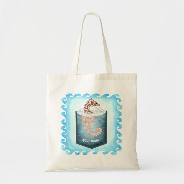 Bolso De Tela Pocket Seahorse tote Bag (Frente)