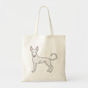 Bolso De Tela Podenco Ibicenco Blanco de Pelo Liso Perro de Dibu