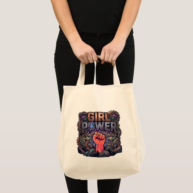 Bolso De Tela Poder de las Chicas Steampunk Puño - Empoderamient (Anverso (producto))