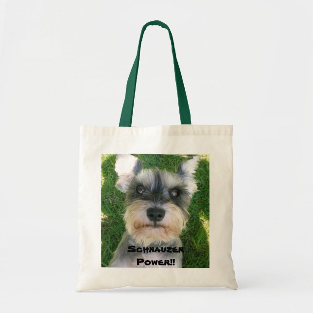 Bolso De Tela ¡Poder del Schnauzer!! (Frente)