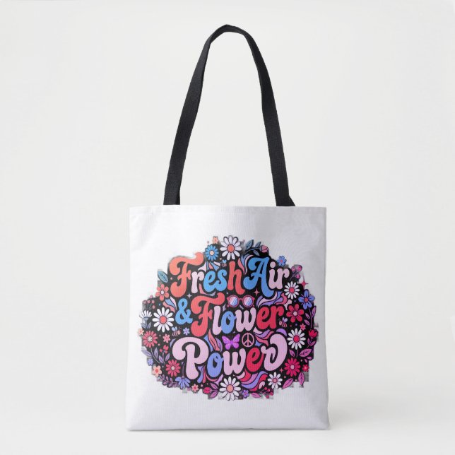Bolso De Tela Poder Floral Boho Gráfico (Anverso)