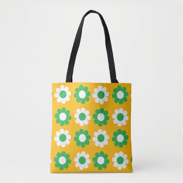 Bolso De Tela Poder Floral Retro (Anverso)