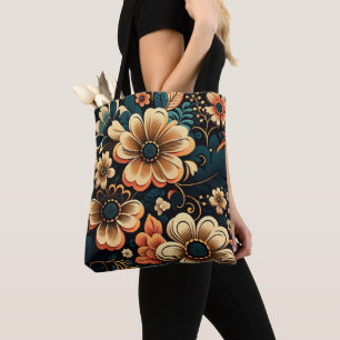 Bolso De Tela Poder floral retro boho