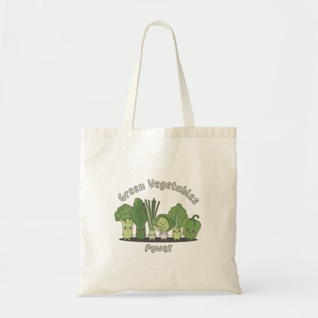 Bolso De Tela Poder vegetal verde (Frente)
