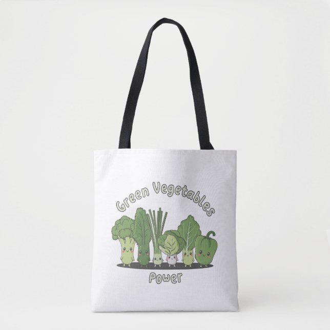 Bolso De Tela Poder vegetal verde (Anverso)