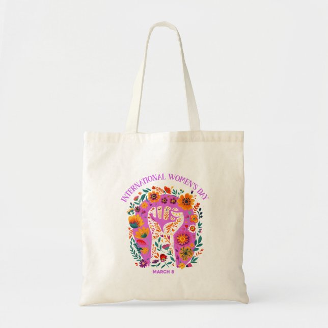 Bolso De Tela Poderoso Día Internacional de la Mujer (Frente)