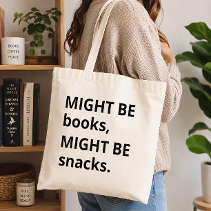 Bolso De Tela Podrían ser libros o podrían ser snacks divertido