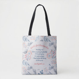 Bolso De Tela Poema de abuela Rosa Gris Azul personalizado