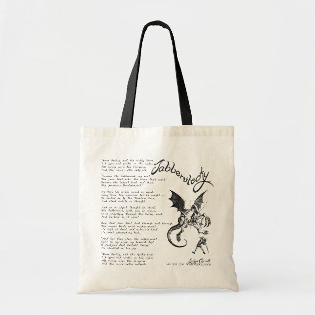 Bolso De Tela Poema de Jabberwocky (Frente)
