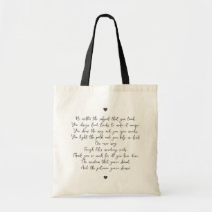 Bolso De Tela Poema de valoración mínima de guión de moda para p