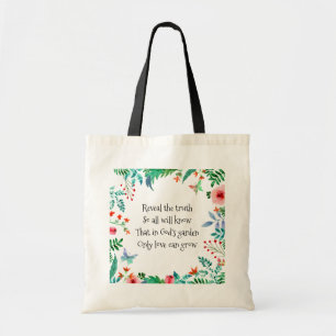 Bolso De Tela Poema inspirador La flor del jardín de Dios