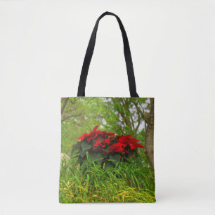 Bolso De Tela Poinsettia roja