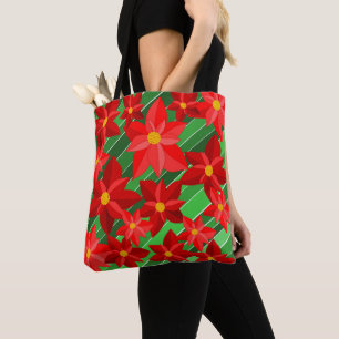 Bolso De Tela Poinsettias