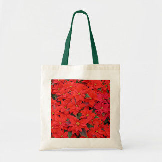 Bolso De Tela Poinsettias rojas Navidad la foto floral navideña