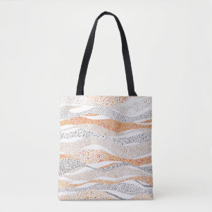 Bolso De Tela Pointillism Wavy Polka: Textil de Doodle lindo