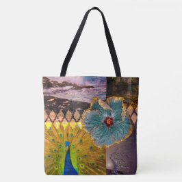 Bolso De Tela Poipu Sunrise, Kauai Hawaiian Collage Beach Bag