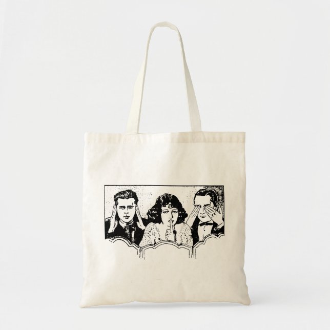 Bolso De Tela Poliamoria Retro - Trouple - Spooning - Triple (Frente)
