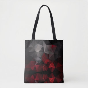 Bolso De Tela Polígono , negro y rojo