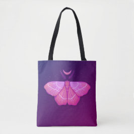 Bolso De Tela Polilla Bruja Mística Bajo Luz de Luna