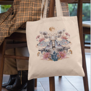 Bolso De Tela Polilla Celestial Cristal Floral Luna  