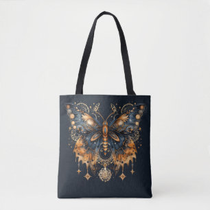 Bolso De Tela Polilla Crepuscular Dorada - Arte Gótico Celestial
