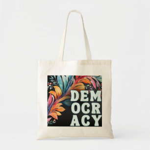 Bolso De Tela Política Retro Groovy Colorida Declaración Democra