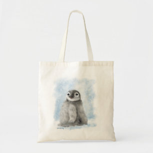 Bolso De Tela Pollito de pingüino lindo en la caricatura de la n
