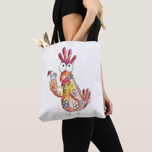 Bolso De Tela Pollo caprichoso con bebida tropical (Detalle)