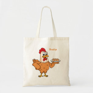 Bolso De Tela Pollo con huevos en el personalizado de placa