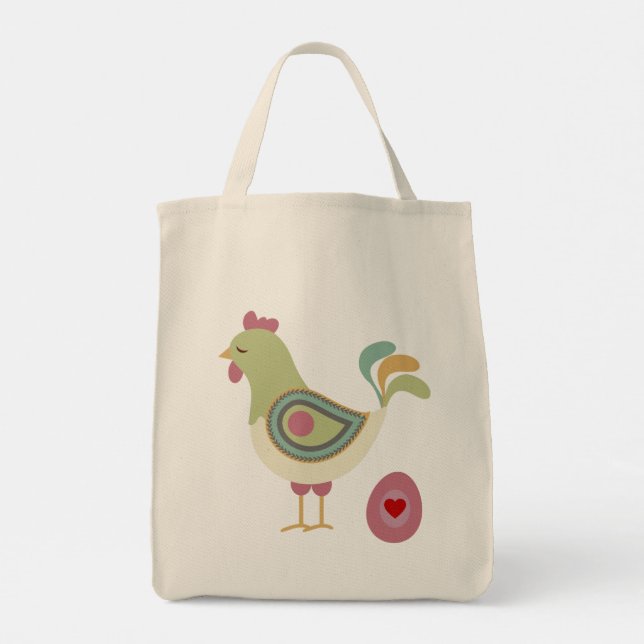Bolso De Tela Pollo Cutáneo Y Huevo (Reverso)