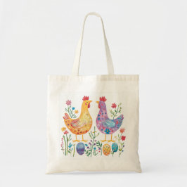 Bolso De Tela Pollo de hadas y Ilustracion de huevo y pollo colo
