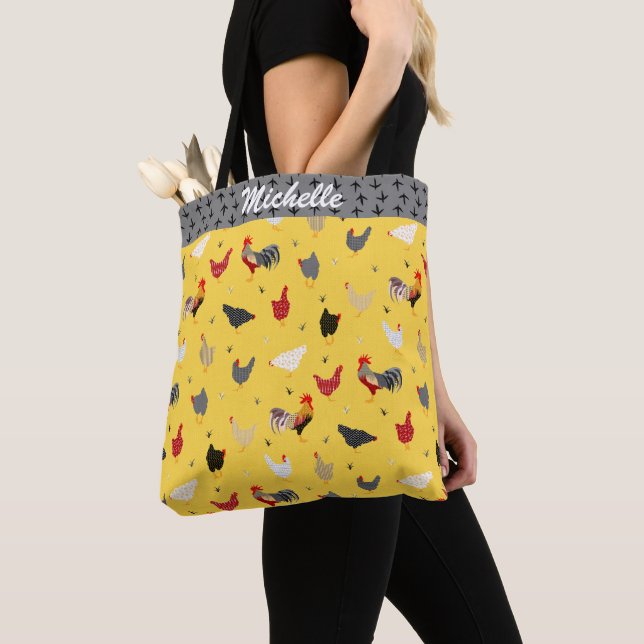 Bolso De Tela Pollo divertido (Detalle)