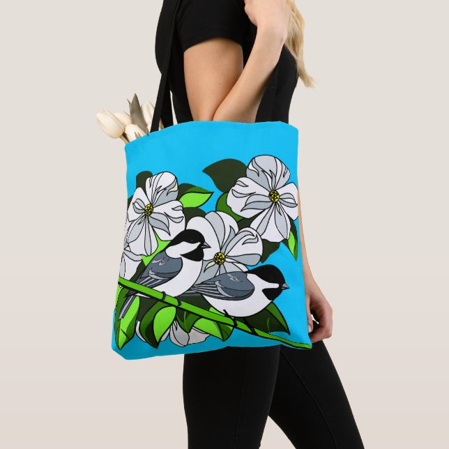 Bolso De Tela Pollo entre flores de madera de madera (Detalle)