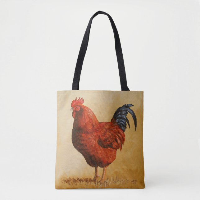 Bolso De Tela Pollo Rojo de Rhode Island (Anverso)
