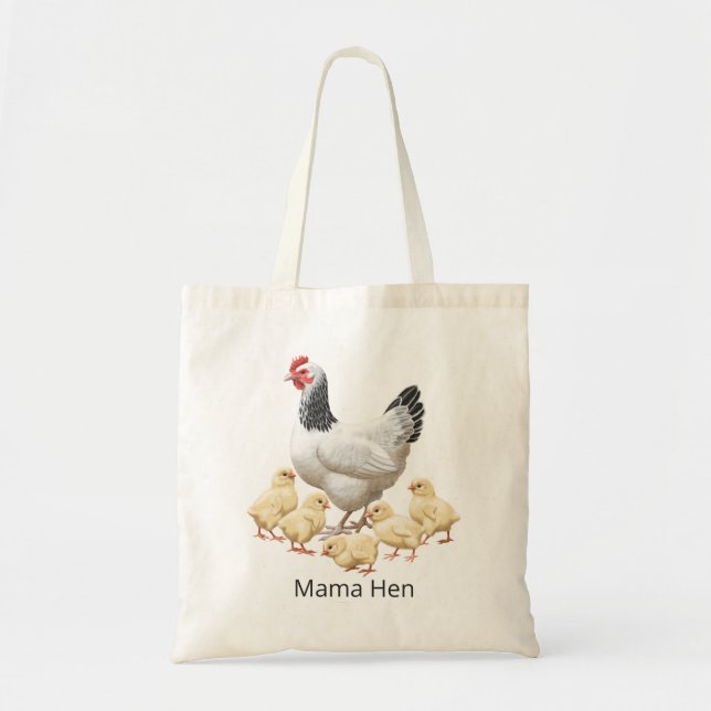 Bolso De Tela Pollo Sussex Mama Hen y Chicas (Frente)