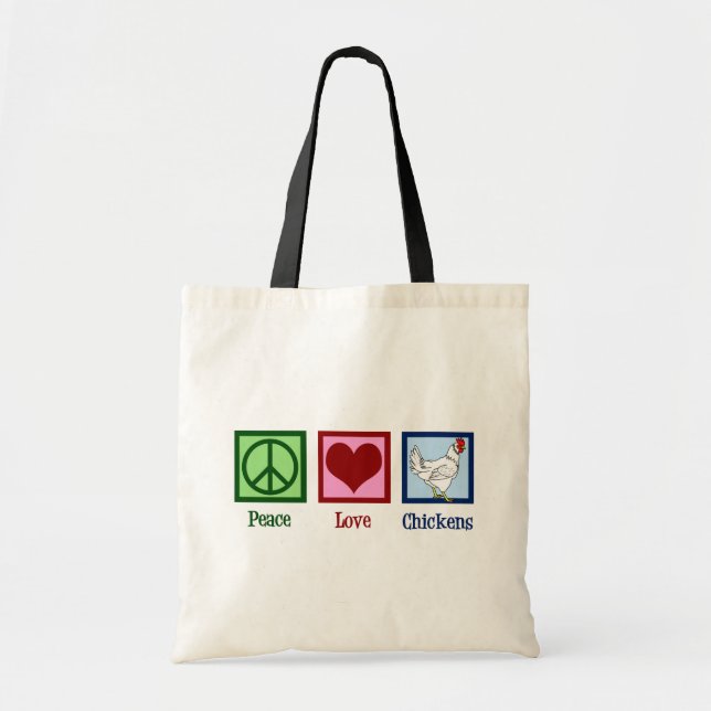 Bolso De Tela Pollos de amor por la paz (Frente)