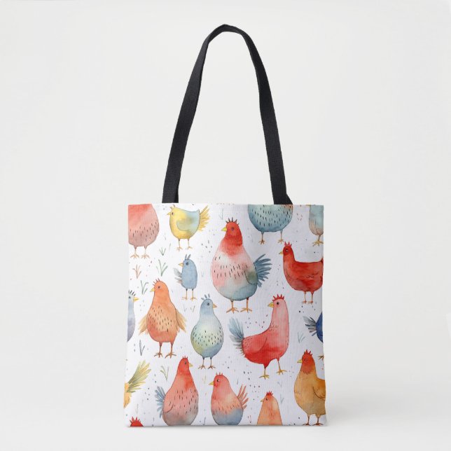Bolso De Tela Pollos de granja (Anverso)