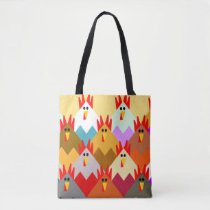 Bolso De Tela Pollos inspirados en el tejido