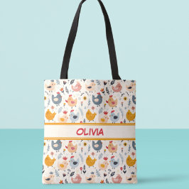 Bolso De Tela Pollos pequeños en la granja personalizada