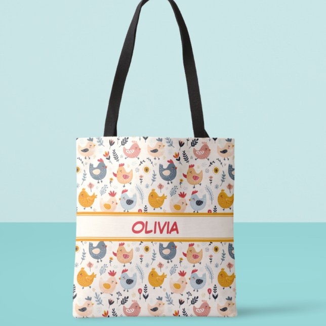 Bolso De Tela Pollos pequeños en la granja personalizada (Subido por el creador)