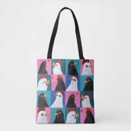 Bolso De Tela Pollos Pintados Tote